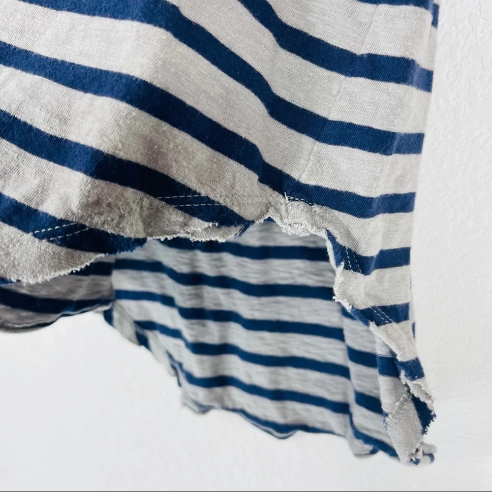 Free People tank top blue gray “wear your sparkle” embroidered striped boho - Picture 11 of 12